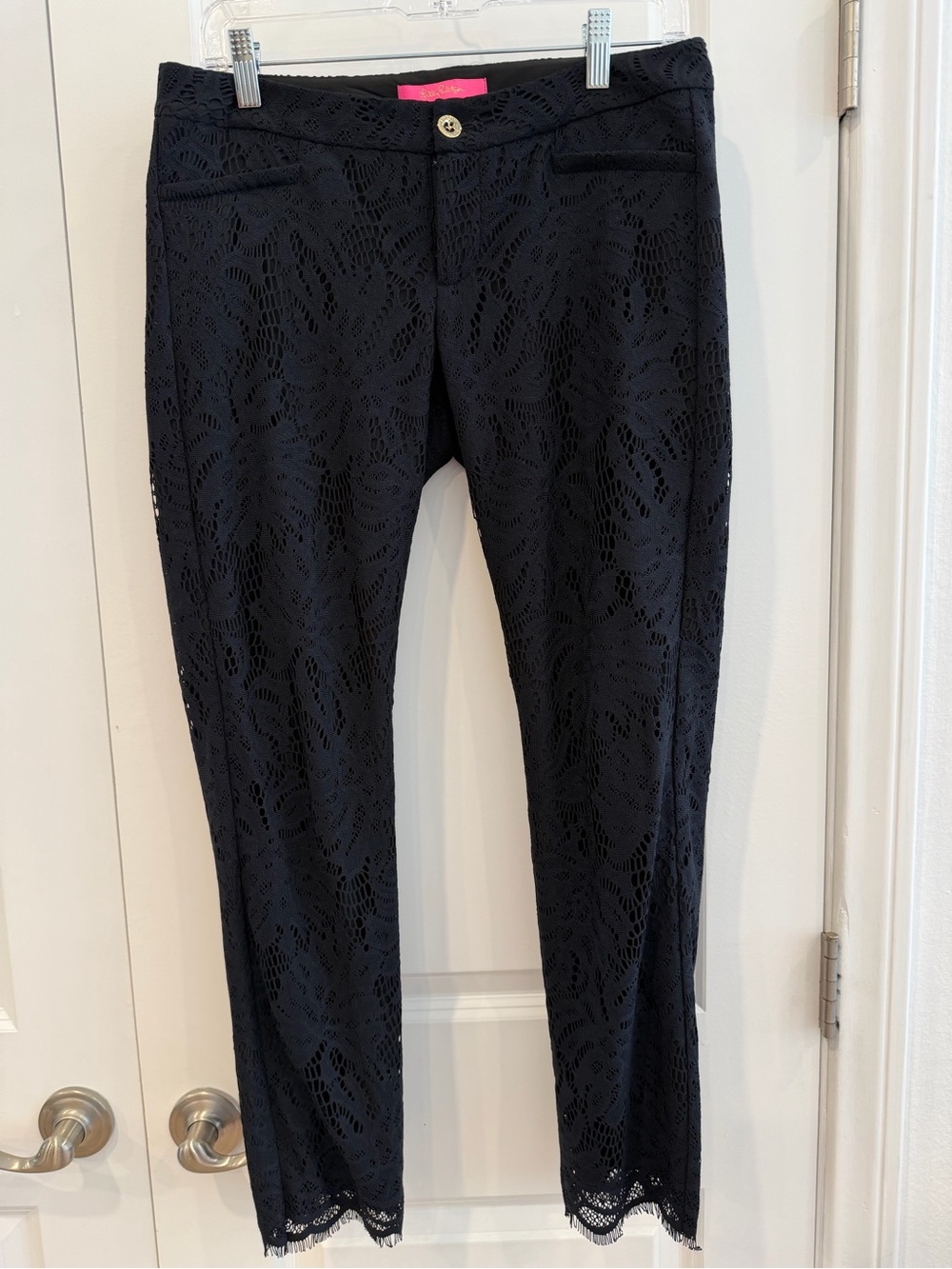 Lilly Pulitzer Navy Blue Lace with Black Lining Pants.